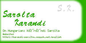 sarolta karandi business card